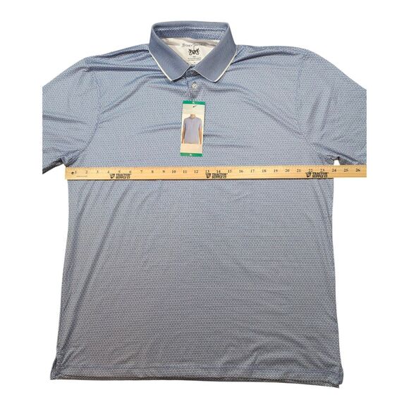 Hickey Freeman Golf Polo Shirt Mens XL Blue Geometric Print Short Sleeve NEW - Picture 7 of 8
